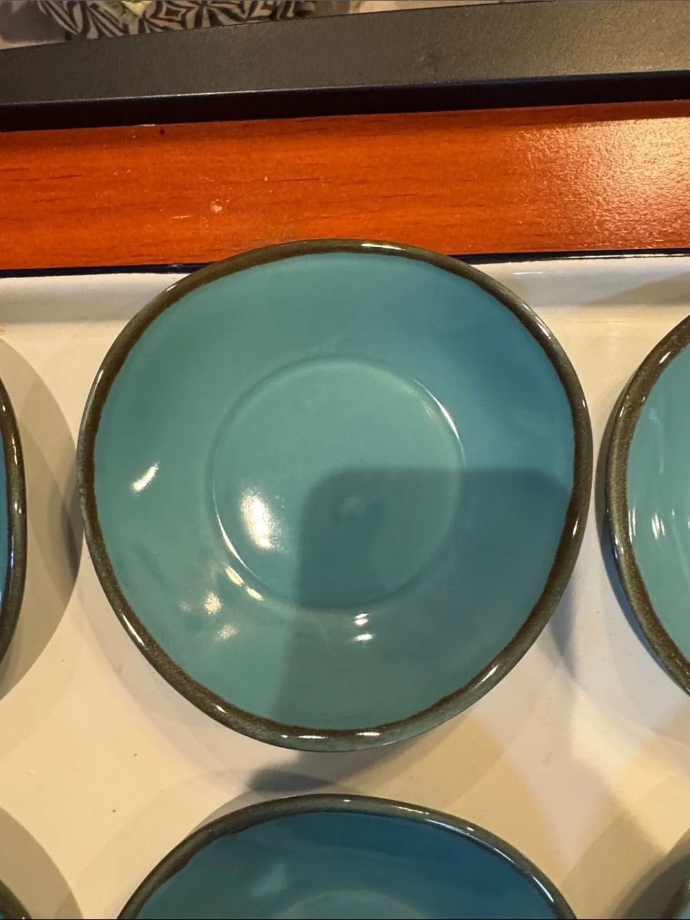 Southern Living At Home Teal Ceramic Dessert Bowls - Set of 6